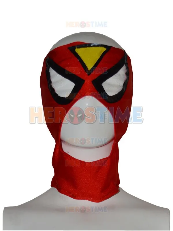 Красный и желтый костюм супергероя из спандекса для женщин-пауков Человека-паука