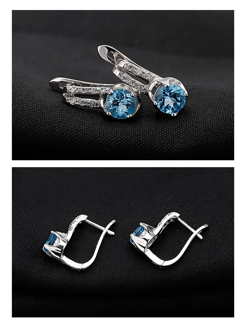 Gem's Ballet 0.99Ct натуральный Небесно-Голубой топаз обручение юбилей серьги гвоздики 925 пробы серебряные ювелирные изделия для женщин