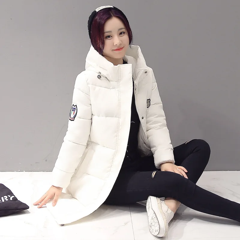 Модный пуховик женские пальто с капюшоном белые розовые утепленные зимние