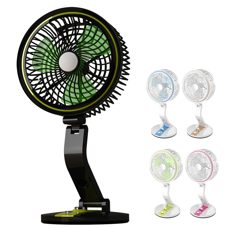 

DMWD Wall-mounted/Desktop Rechargeable USB Folding Electric Fan With LED Light For Dormitory Office