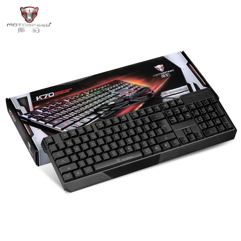 New MotoSpeed K70L USB Wired Gaming Keyboard 7 Color Backlight Ergonomic Design for Pro Gamers Support Windows XP 2000 Vista Ma |
