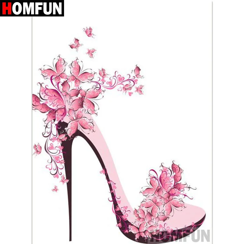 HOMFUN Full Square/Round Drill 5D DIY Diamond Painting &quotHigh heels&quot 3D Embroidery Cross Stitch Home Decor A18675 | Дом и сад
