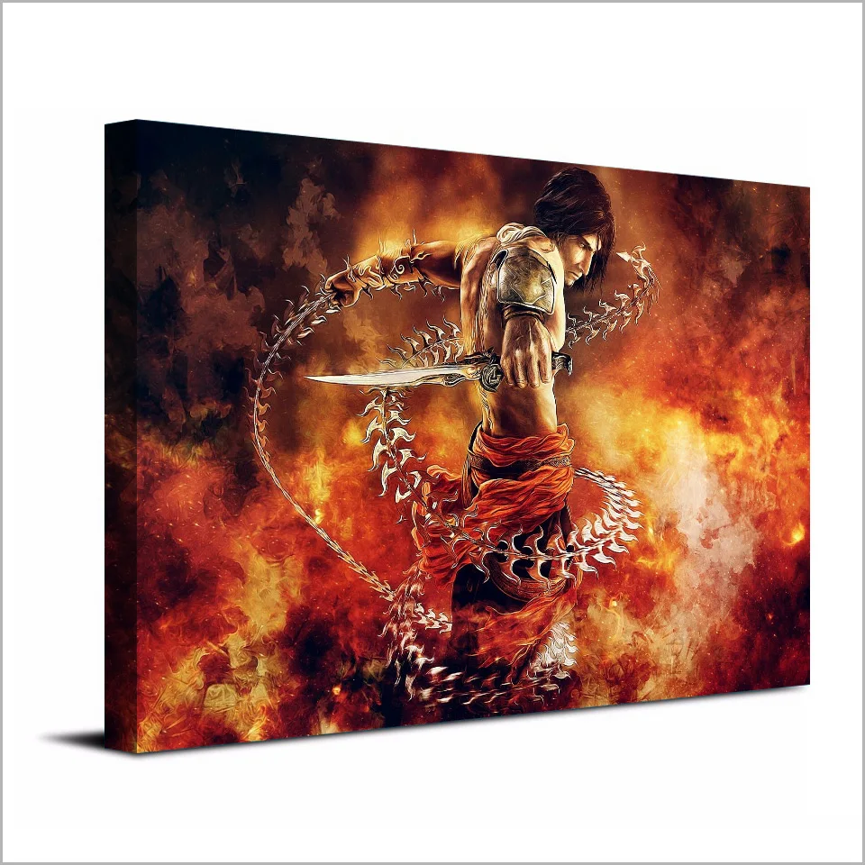 Цельнокроеное платье из плотной ткани Арт холст картина игры Принц Персии кинжал