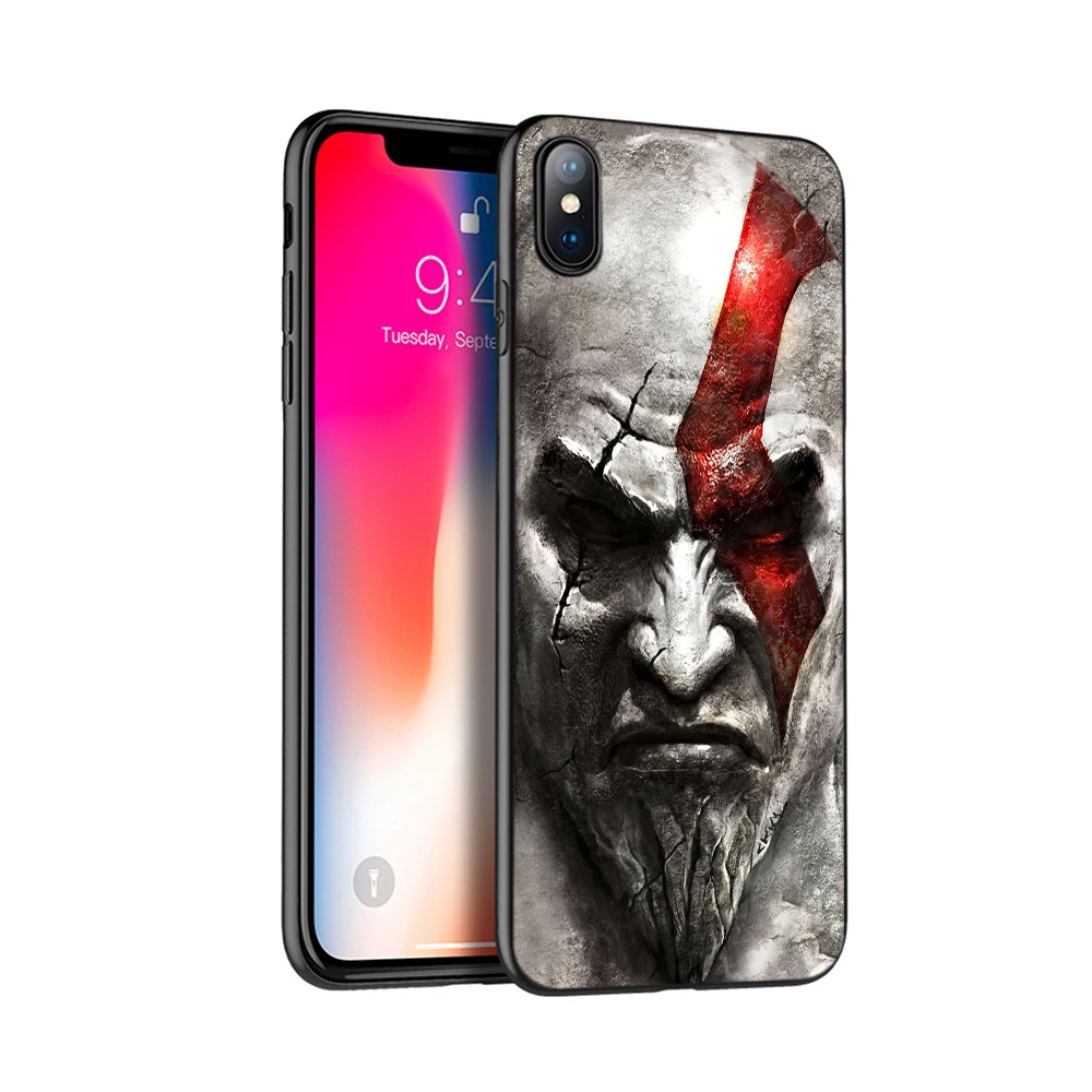 Черный чехол из ТПУ для iphone 5 6 6s 7 8 plus x 10 силиконовый XR XS 11 pro MAX God of War Kratos|Бамперы| |