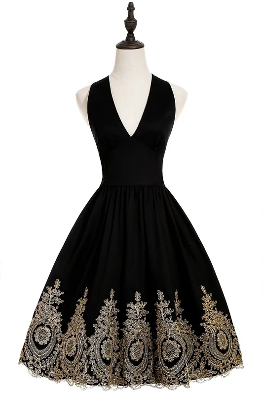 Черный Vestido de Festa Элегантное Недорогое Бальное Платье Со Сексуальным Вырезом На Спине Кружевное Темно-красное И Черное Короткое Платье Для Вечеринка - Цвет: Черный