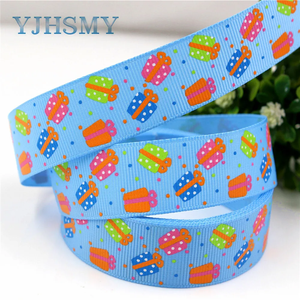 YJHSMY H-17506-75 22 мм 10 ярдов Подарочные ленты термопечать grosgrain Свадебные аксессуары DIY