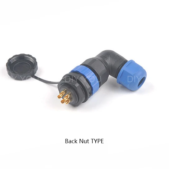 Back nut TYPE SP16 IP68 водонепроницаемый док авиационным соединителем с разъемом «папа» и муфтовый стыковочный переводник 2/3/4/5/6/7/9 контактный разъем для монтажа в панель Кабельный разъем - Цвет: Back nut TYPE