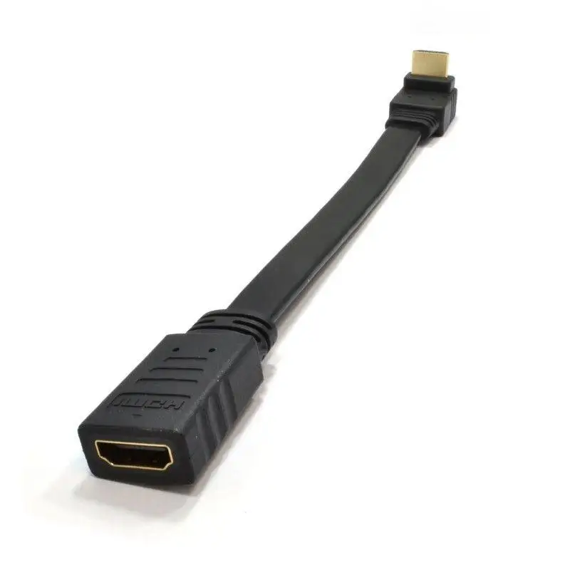 Правый угол 270 на плоской подошве Удлинительный кабель HDMI штекер муфтовый