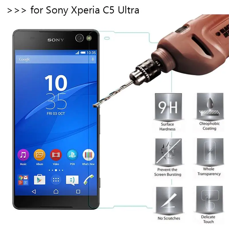 9H 2.5D 0 26 мм Премиум Закаленное стекло протектор для Sony Xperia C5 Ultra Dual E5533 E5563 E5553