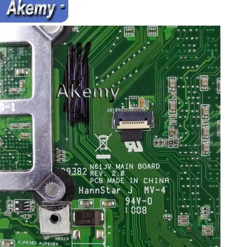 

Akemy N61JA Laptop Motherboard For Asus N61J N61JA N61JQ Mainboard REV2.1 Full Tested Support i3 i5 CPU HD5730