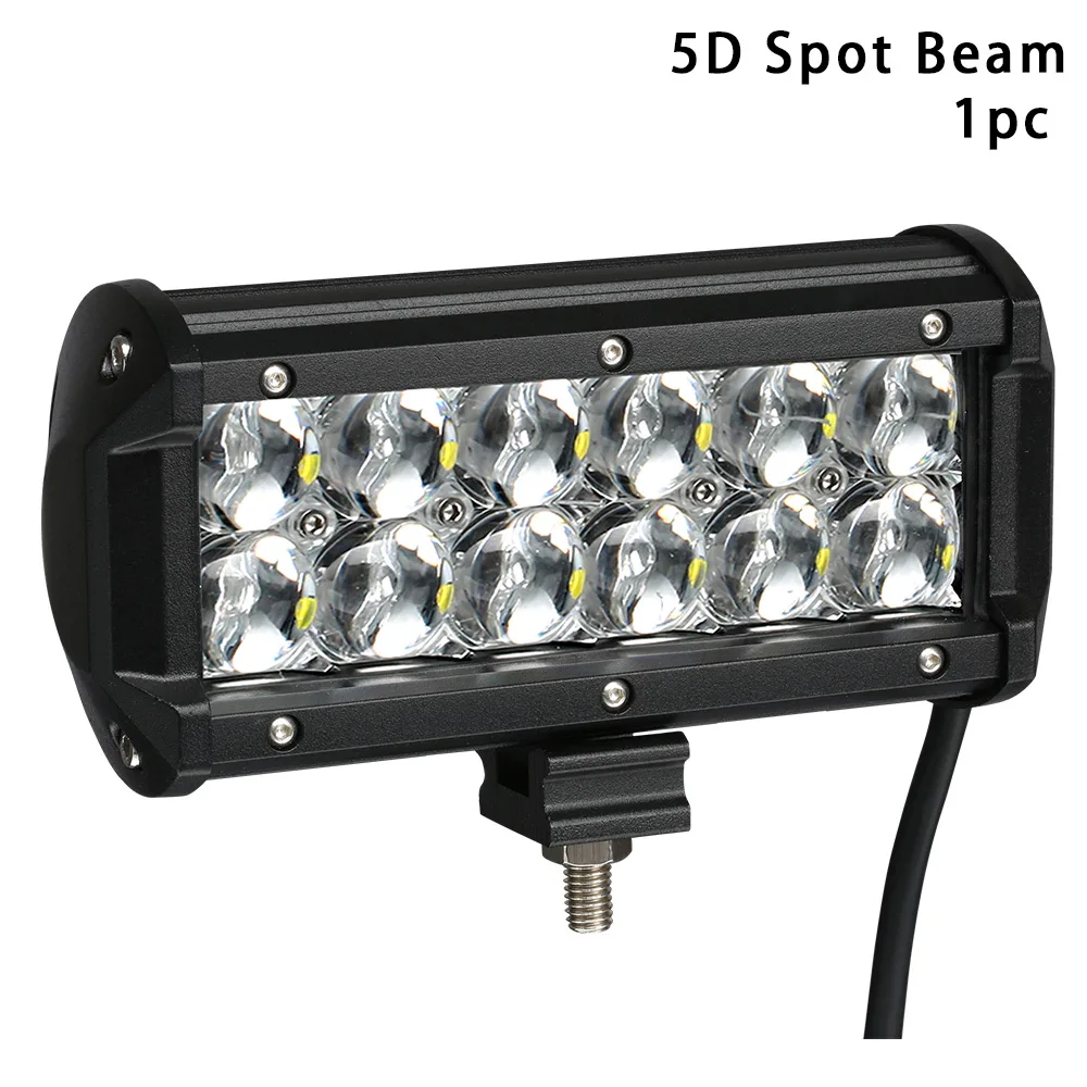 1PC 5D Spot Weketory 7 дюймов светодиодный бар светодиодный светильник для трактора лодки внедорожника 4WD 4x4 грузовика внедорожника ATV вождения 12 В светодиодный светильник - Цвет: 1PC 5D Spot