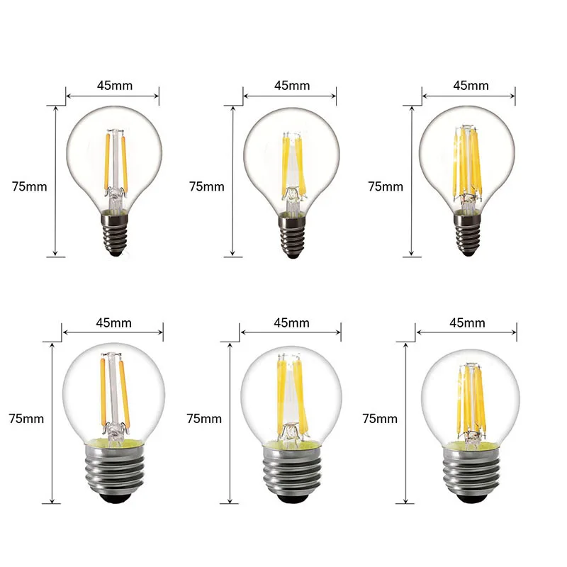 LED Bulb E27 220V E14 Led Candle Light Lamp Filament Glass Ball Lighting Indoor Living Room | Освещение