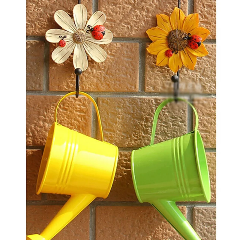 4PCS Resin Ladybug Flower Hook for Wall Door Mount Kitchen Bathroom Hanger For Clothes Coat Home Decor Storage | Дом и сад