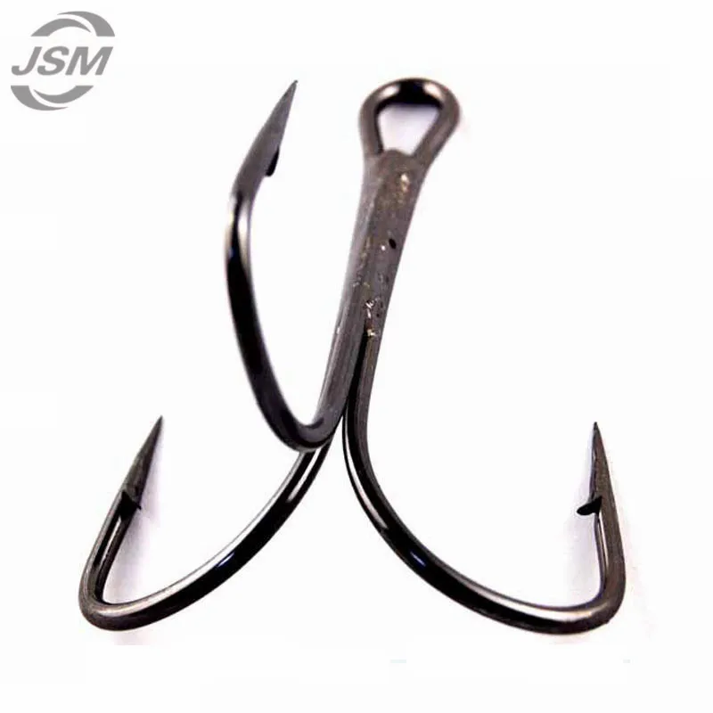 JSM 100 шт. 35647 Высокоуглеродистая сталь тройные рыболовные крючки черные красные