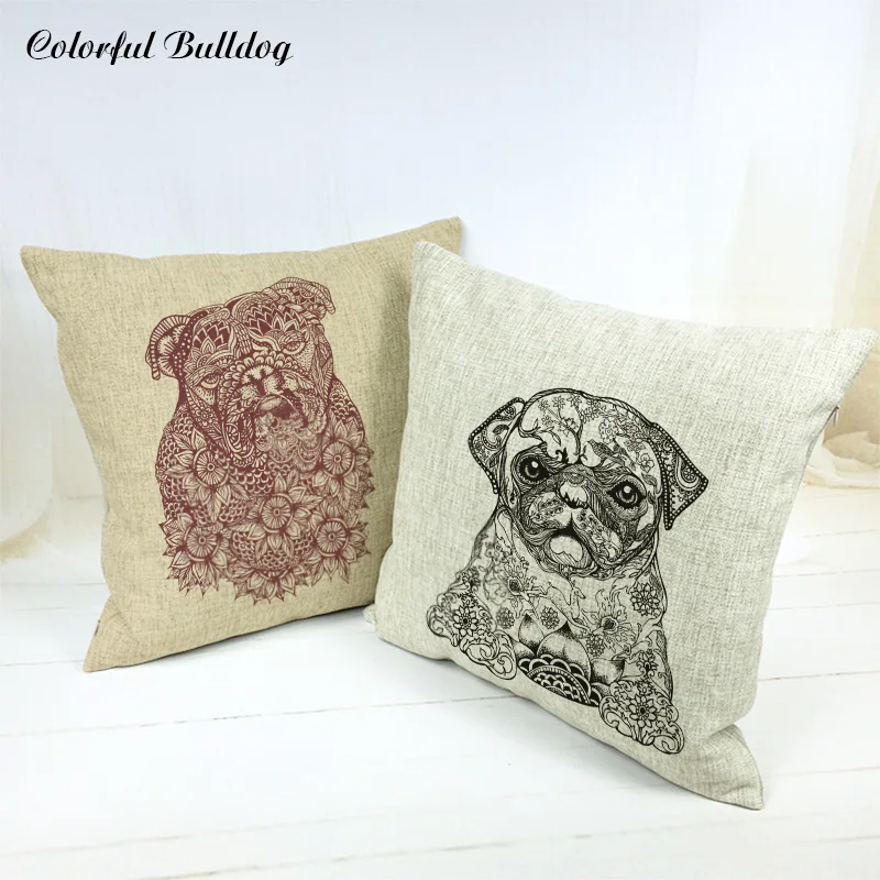 Красочные геометрические чехол для подушки с изображением животных кошка маска