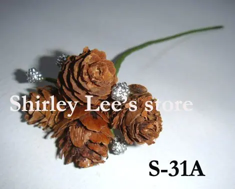120 X Holiday Crafting--xmas Pick,miniature Pine Cone W/berry  ,holiday Trimming Accessory (Free Shipping By Express)