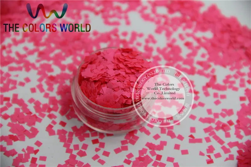 

N-9 Size 2.5 mm Solvent Resistant Neon Pink color Glitter Square shape spangles for Nail Art and DIY supplies1pack=50g