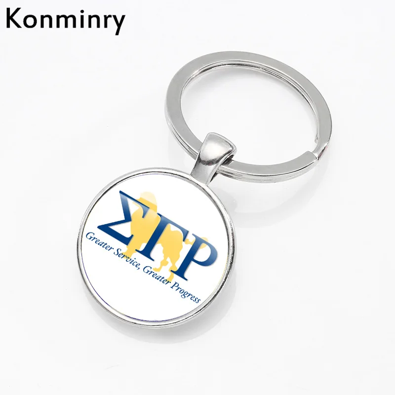 Konmniry Sigma Gamma Rho с логотипом, стеклянный кулон, брелок серебряного цвета, брелок для ключей, подвески, ювелирные изделия для мужчин и женщин, подарки - Цвет: 1