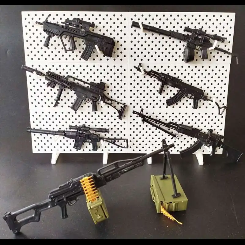 4th Guns and 6 Racks 1:6 4D модель пистолета сборная пластиковая модель для 12 дюймов фигурки оружие минигун со стойками - Цвет: 4th Guns and 6 Racks