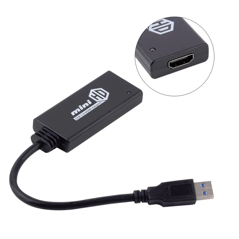 Адаптер конвертер USB 3 0 мини адаптер для видеокабеля HDMI совместим с ПК ноутбуком