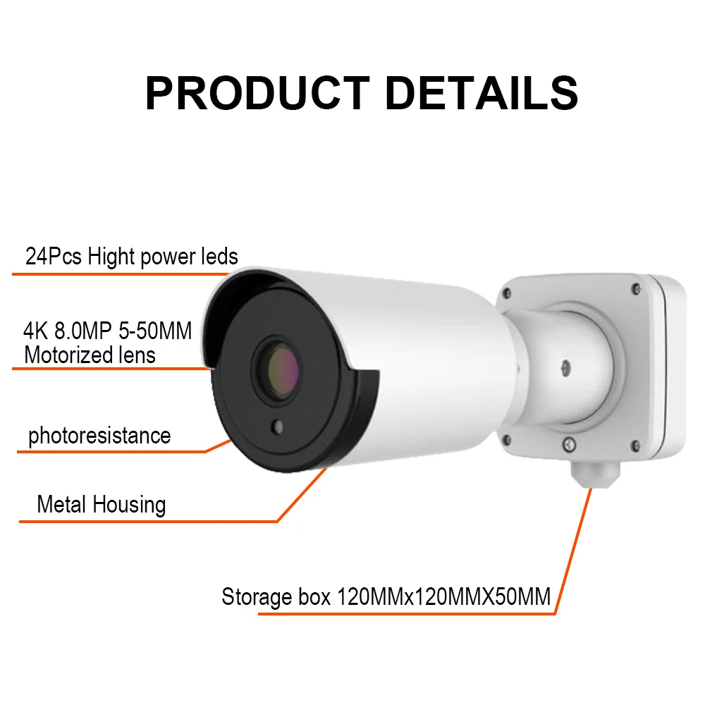 4K 8mp ultra HD 4 в 1 cvi tvi аналоговая ahd-камера звездный свет; ночное зрение IR 50 м UTC Водонепроницаемая камера видеонаблюдения SDI bullet