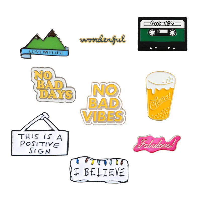 Вдохновляющая коллекция булавок Good Days Vibes Cheers замечательные сказочные Броши