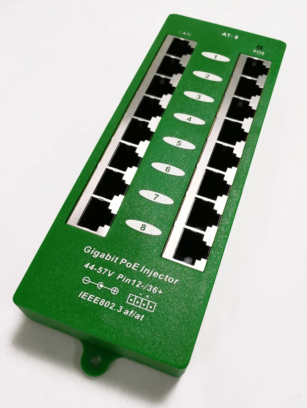 AT 8 56v120w | портовый гигабитный инжектор питания по Ethernet 802.3af с 56 вольтовым 120