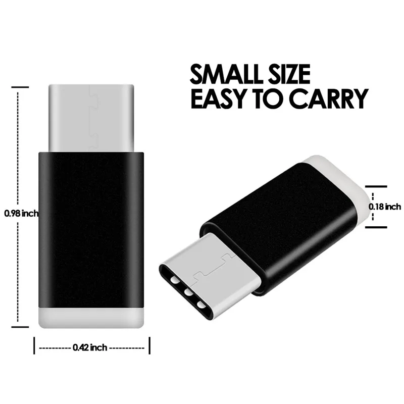 Qosea [2 упаковки] адаптер USB C для Micro быстрая зарядка преобразует вход type в адаптера