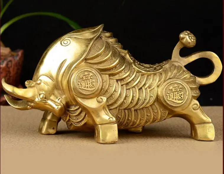 Бык из чистой меди Уолл-стрит НИУ во-Сити бронзовое украшение фэн-шуй ремесла