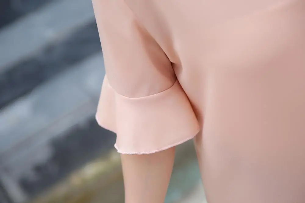 MINSUNDA плюс Размеры рюшами Топы жабо рукавом милая блузка Многоуровневое