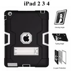 Новый защитный чехол для iPad 2 3 4 принципиально дети Безопасный Heavy Duty Силиконовый Футляр чехол для Apple iPad 234 9,7 дюймов чехол для планшета + Защитная пленка на экран + подставка для ручек