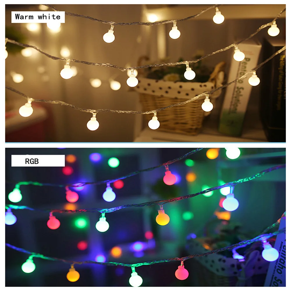 20 LED Светящиеся гирлянды пластик Глобус гирлянда светодиодные фонари свадебное