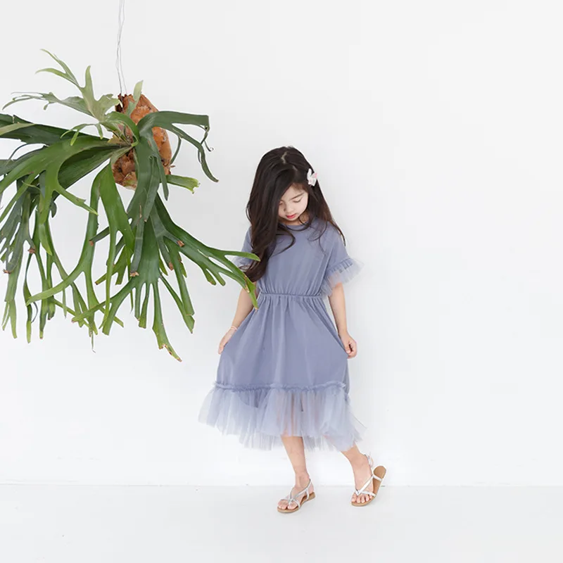 Летние платья для девочек кружевное свадебное платье принцессы с нашивками Vestidos