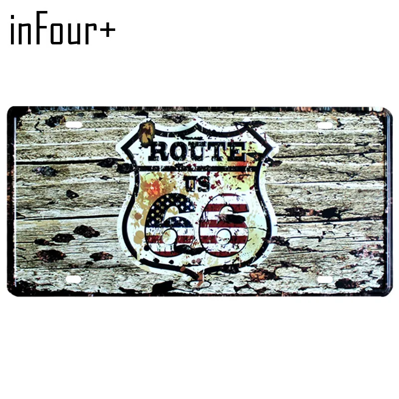 MPA1927 Горячая ROT Route 66 номерной знак металлическая пластина автомобильный номер оловянные знаки бар паб кафе для домашнего декора металлическая гаражный знак покраска таблички знаки - Цвет: MPA1927