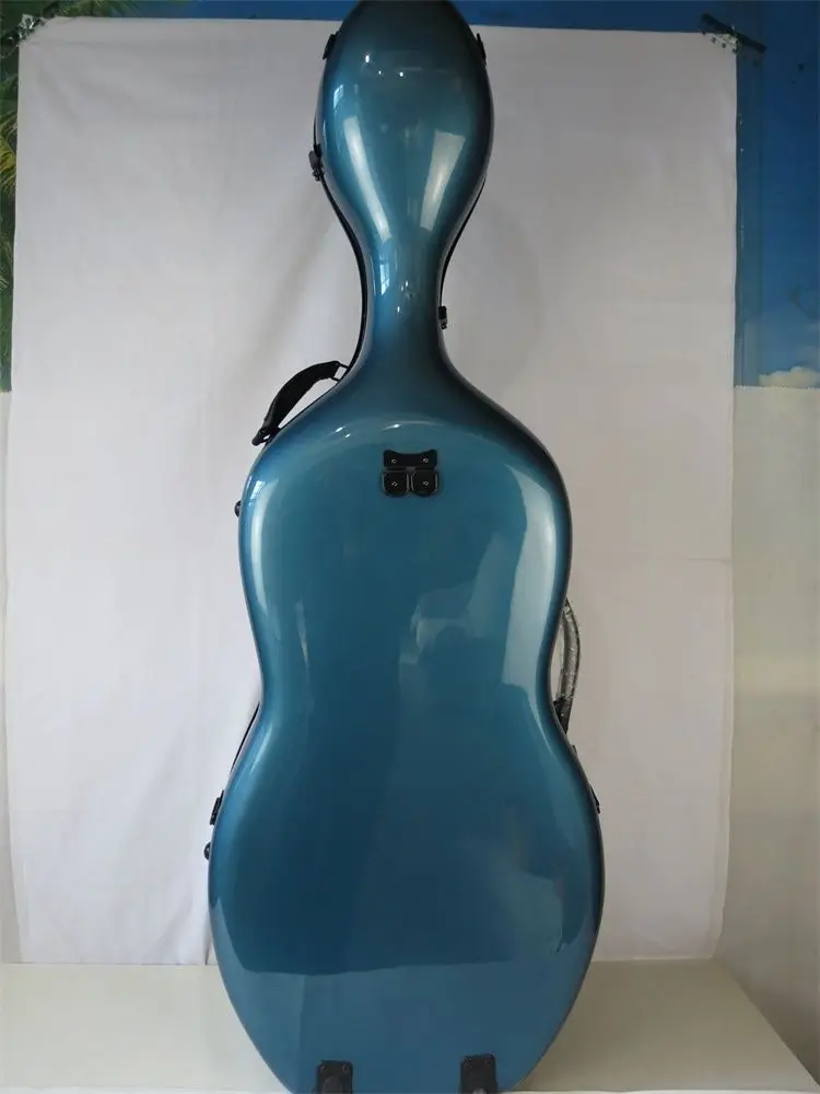 Красивый чехол для виолончели из углеродного волокна голубого цвета 4/4
