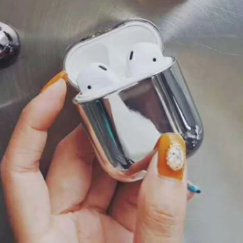 Silver Hard Case Роскошные чехол с покрытием для Apple AirPods чехол на эйрподс айрподс эирподс милый Узор Жесткий чехлы на аэрподс зарядки наушников беспроводной Bluetooth наушники интимные аксессуары чехол на аирподс силиконовый - Цвет: Silver Hard Case