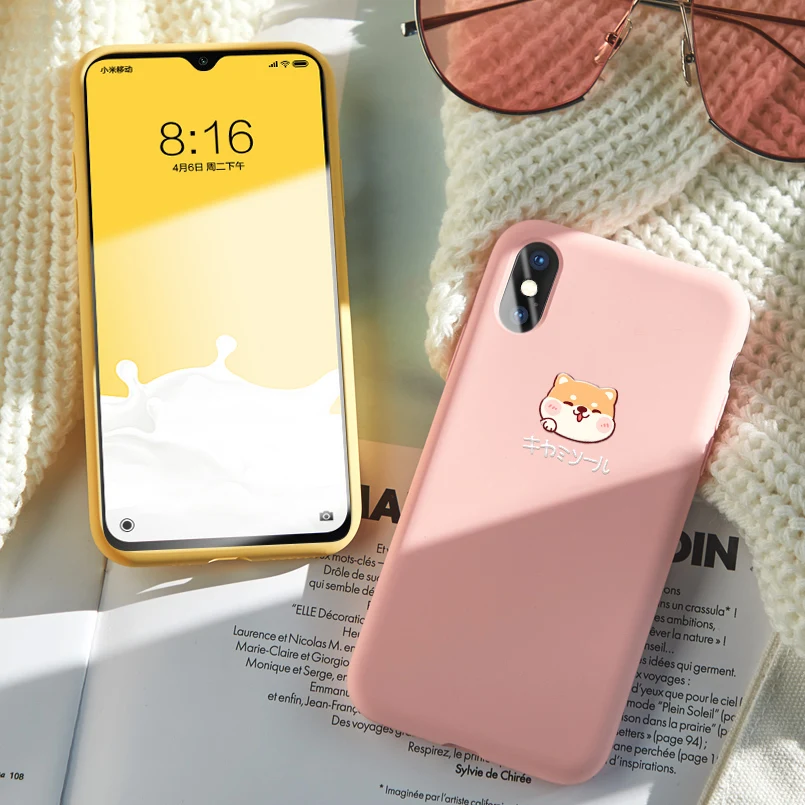 Милый мультяшный жидкий силиконовый чехол для iPhone X XR XS Max Простой Прозрачный