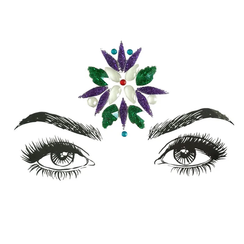 FestivalQueen DIY брови лицо тела стикер для женщин Клей Кристалл Блеск Драгоценности фестиваль вечерние глаза кристалл наклейки с блестками