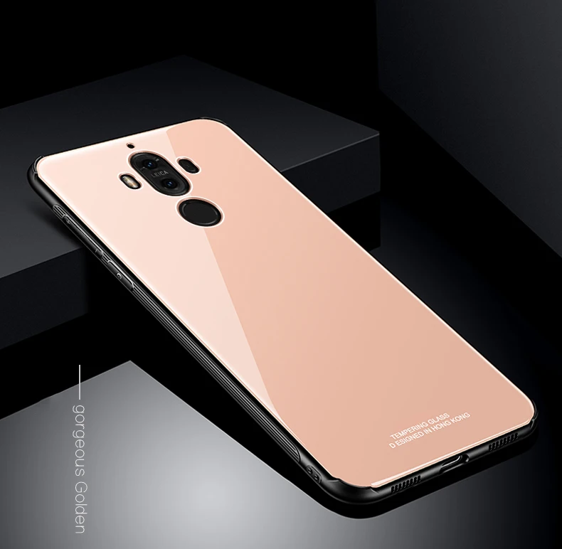 Makavo для Huawei Коврики 9 Pro Чехол роскошные закаленное Стекло задняя крышка Гибридный противоударный рукава жесткий Корпус для Huawei Коврики 9