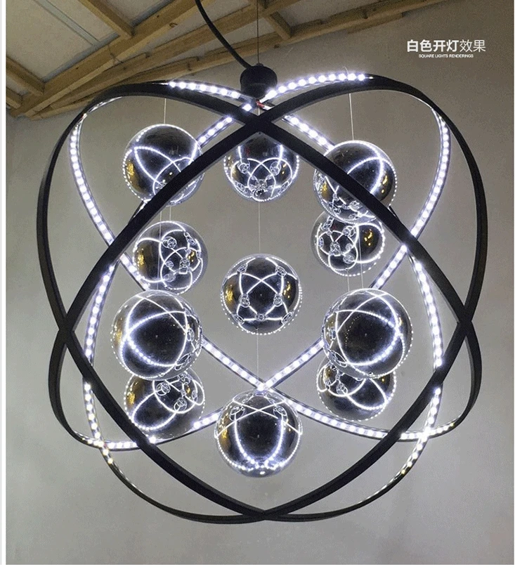 Светодио дный LED люстра световой мяч стекло большой фонари гладить падение