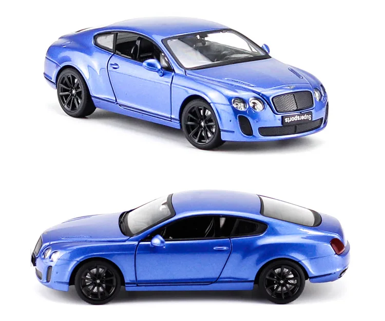 Blue with box Имитация 1:24 сплава bentley Континентальный GT ISR супер спортивные Diecasts& игрушечные транспортные средства модель автомобиля коллекция автомобиля игрушки для детей подарок - Цвет: Blue with box