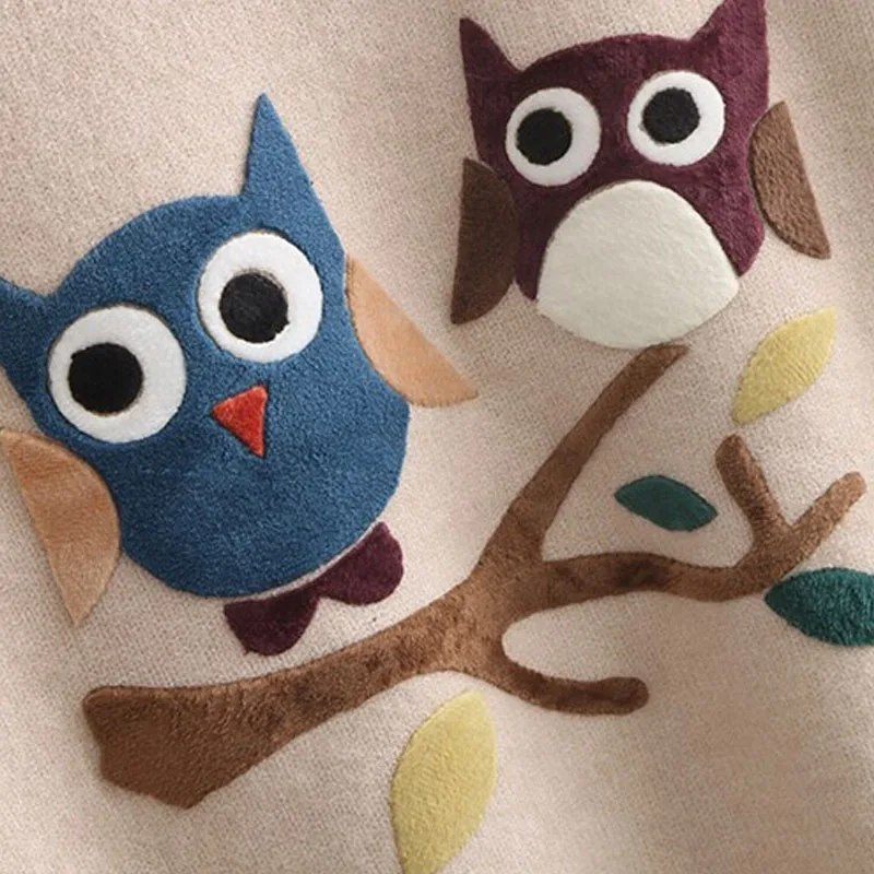 Autumn Winter Women Long Sleeve Round Neck Owl sweater Pattern Casual Pullover Slim Sweaters Girls Pullovers knitted warm Top | Женская