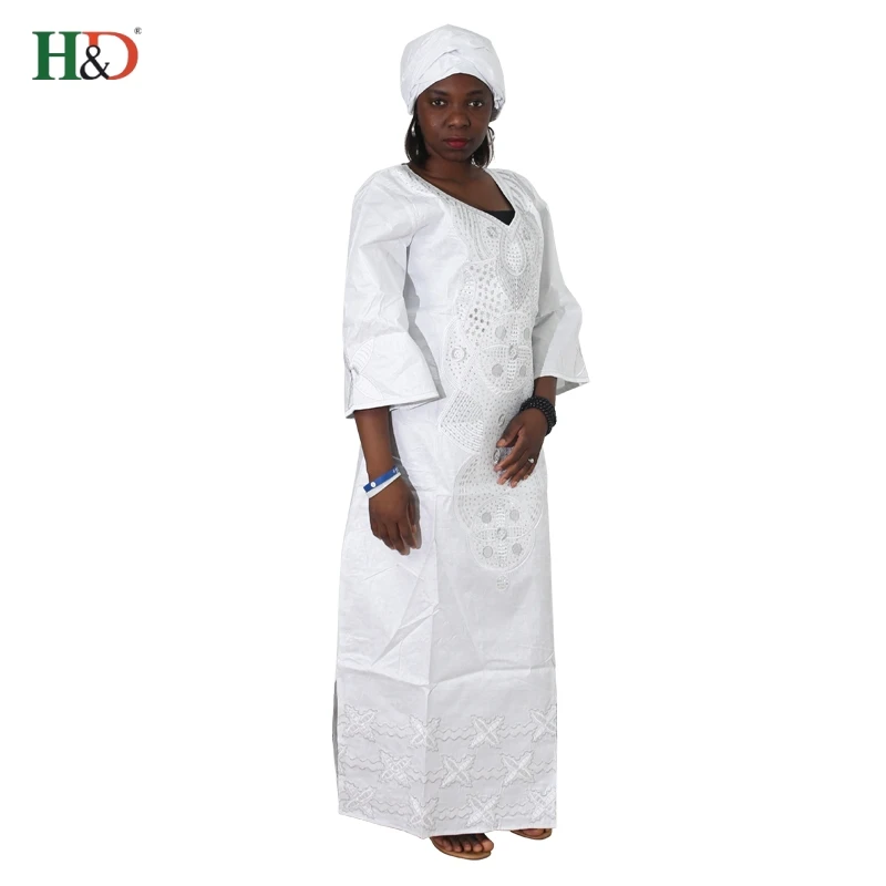 Белый Африке платье для женщин Дашики африканский руководитель обертывания bazin