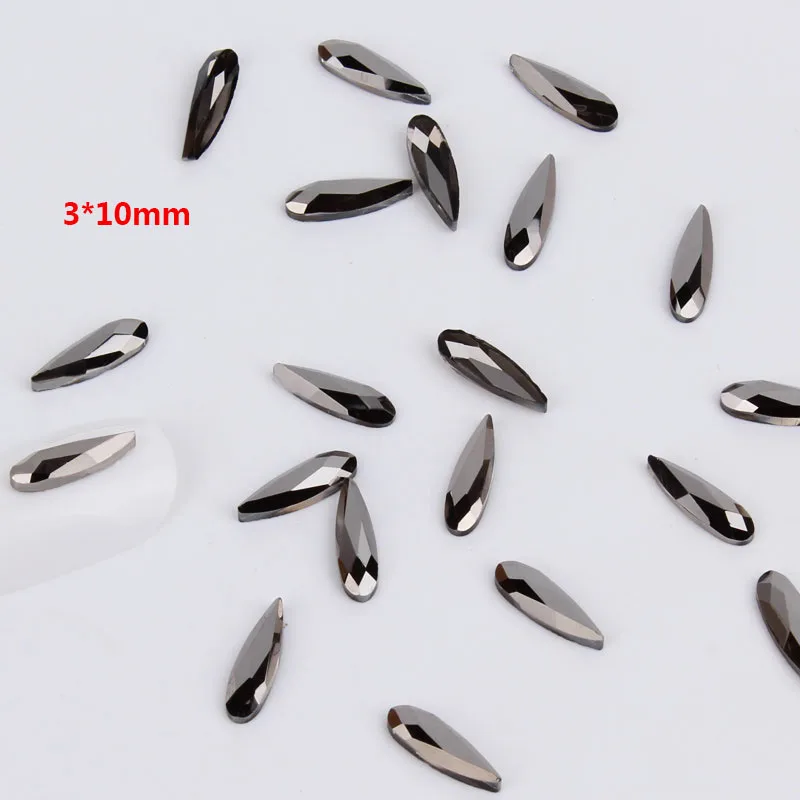 8 50pcs Новые серебристо-серые стразы для дизайна ногтей 20 шт./упак. плоская форма каплевидные Прямоугольные Стеклянные стразы камни для украшения ногтей 3D - Цвет: 8 50pcs