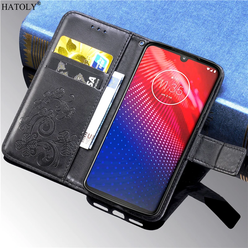 

Чехол-книжка для Motorola Moto Z4, роскошный кожаный чехол-бумажник для телефона Moto Z4, держатель для карт, чехол-подставка для Moto Z4, чехол