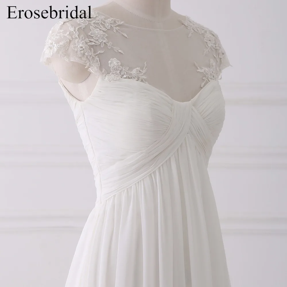 Простое богемное свадебное платье es Erosebridal 2019 шифоновое элегантное на молнии