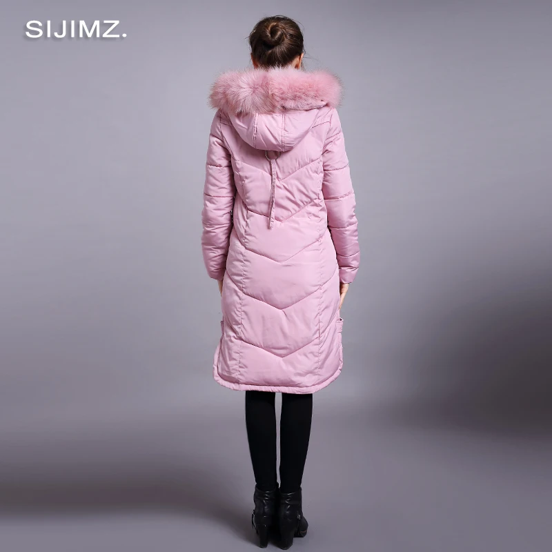New High Quality Winter Jacket Women's 2019 Fur Collar Thick Warm Cotton Padded Parka For Women Coat Female | Женская одежда