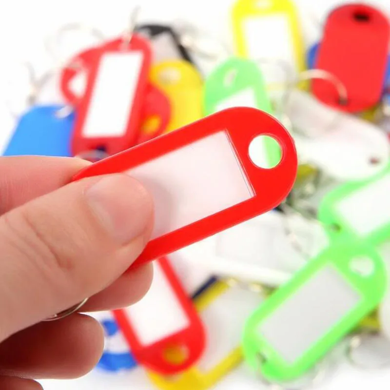 50 шт./Лот разноцветные пластиковые брелки для ключей|key tag|name keychainquality keychains |