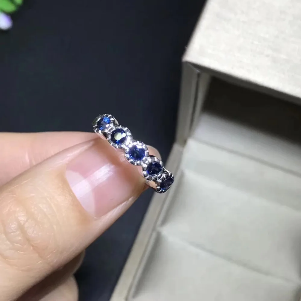 Женское кольцо с синим сапфиром из серебра 925 пробы|925 sterling gemstone rings|gemstone jewelrygemstone