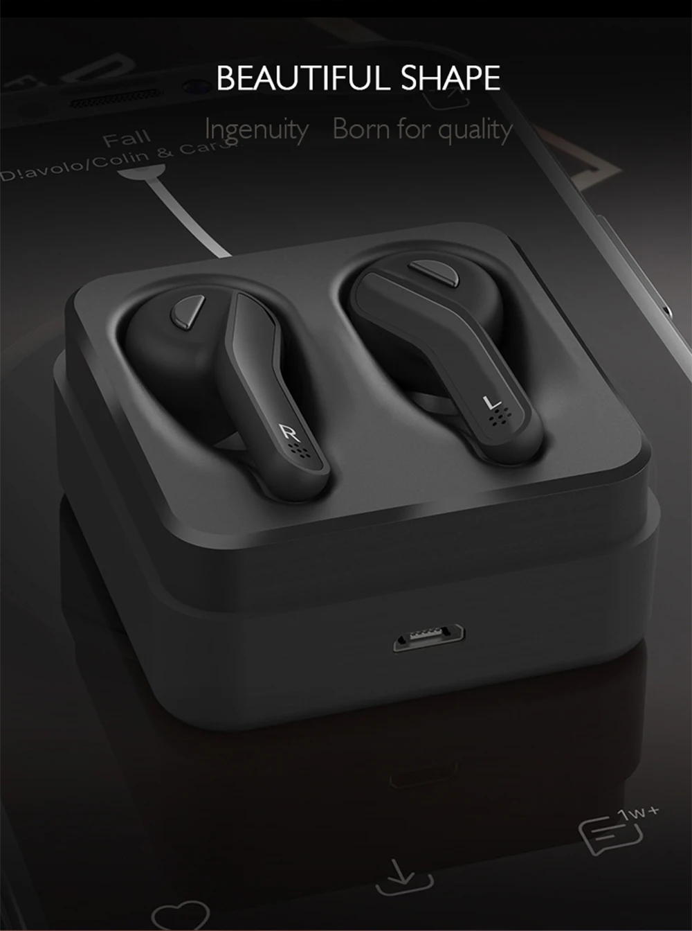 Bluetooth наушники, Bluetooth 5,0, бинауральные наушники для звонков, Спортивная гарнитура, IPX5, TWS, беспроводные наушники для телефона, зарядная коробка, гарнитура